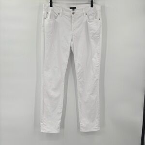 Eileen Fisher Organic Cotton Slim Leg Jeans in White - Size 10